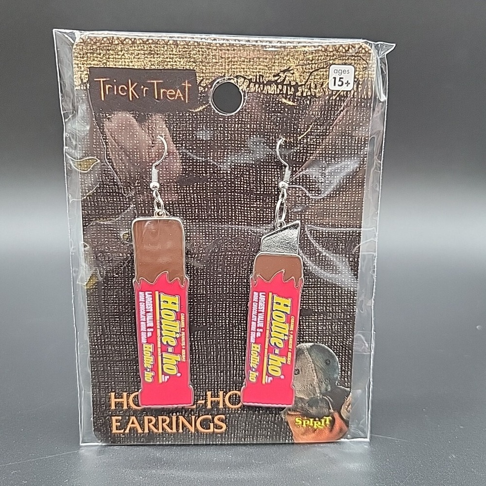 Trick R Treat Earrings Hollie-Ho Candy Bar Razor Blade Horror Movie Jewelry